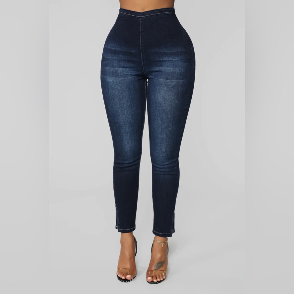 Hot and Ready High Rise Ankle Jeans - Dark Denim
